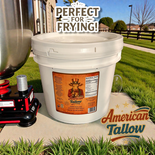 American Tallow 1 Gallon (7.2 lbs) 100% Grass-Fed Beef Tallow – Bulk, Pasture-Raised, Non-GMO, All-Natural Cooking Fat