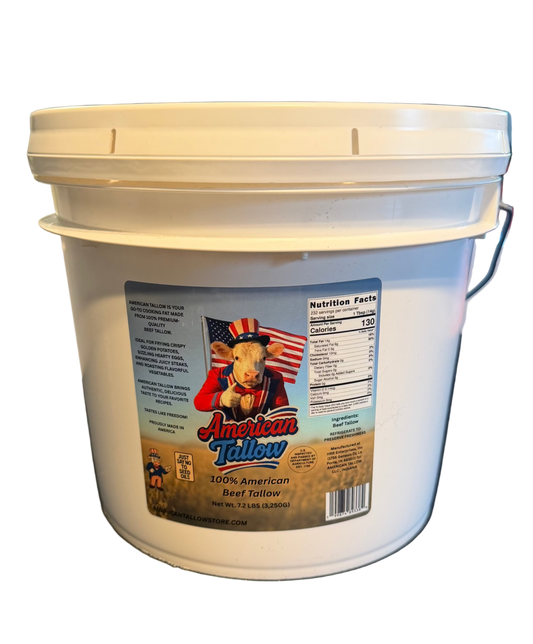 American Tallow 1 Gallon (7.2 lbs) 100% Pure Beef Tallow – Bulk, All-Natural, Additive-Free Cooking Fat