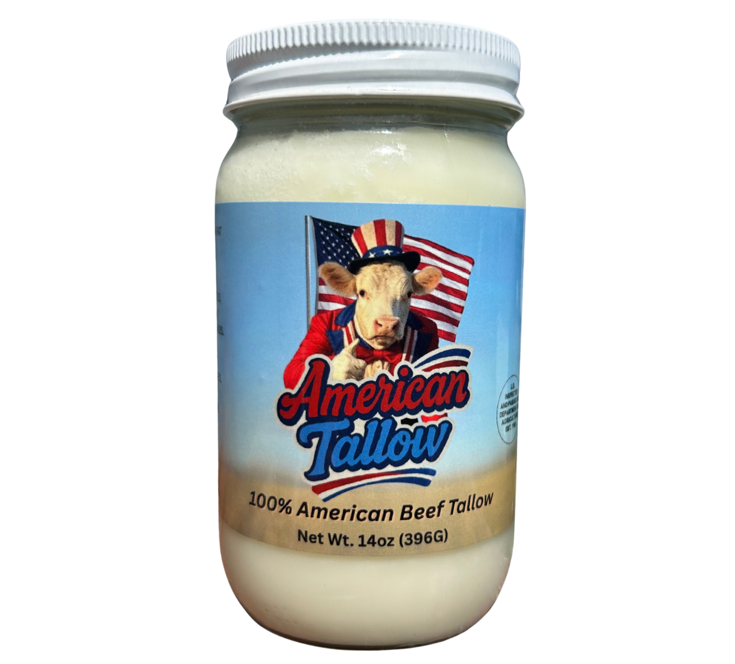 American Tallow's 100% Beef Tallow 14 oz Glass Jar