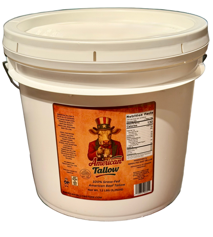 American Tallow 1 Gallon (7.2 lbs) 100% Grass-Fed Beef Tallow – Bulk, Pasture-Raised, Non-GMO, All-Natural Cooking Fat