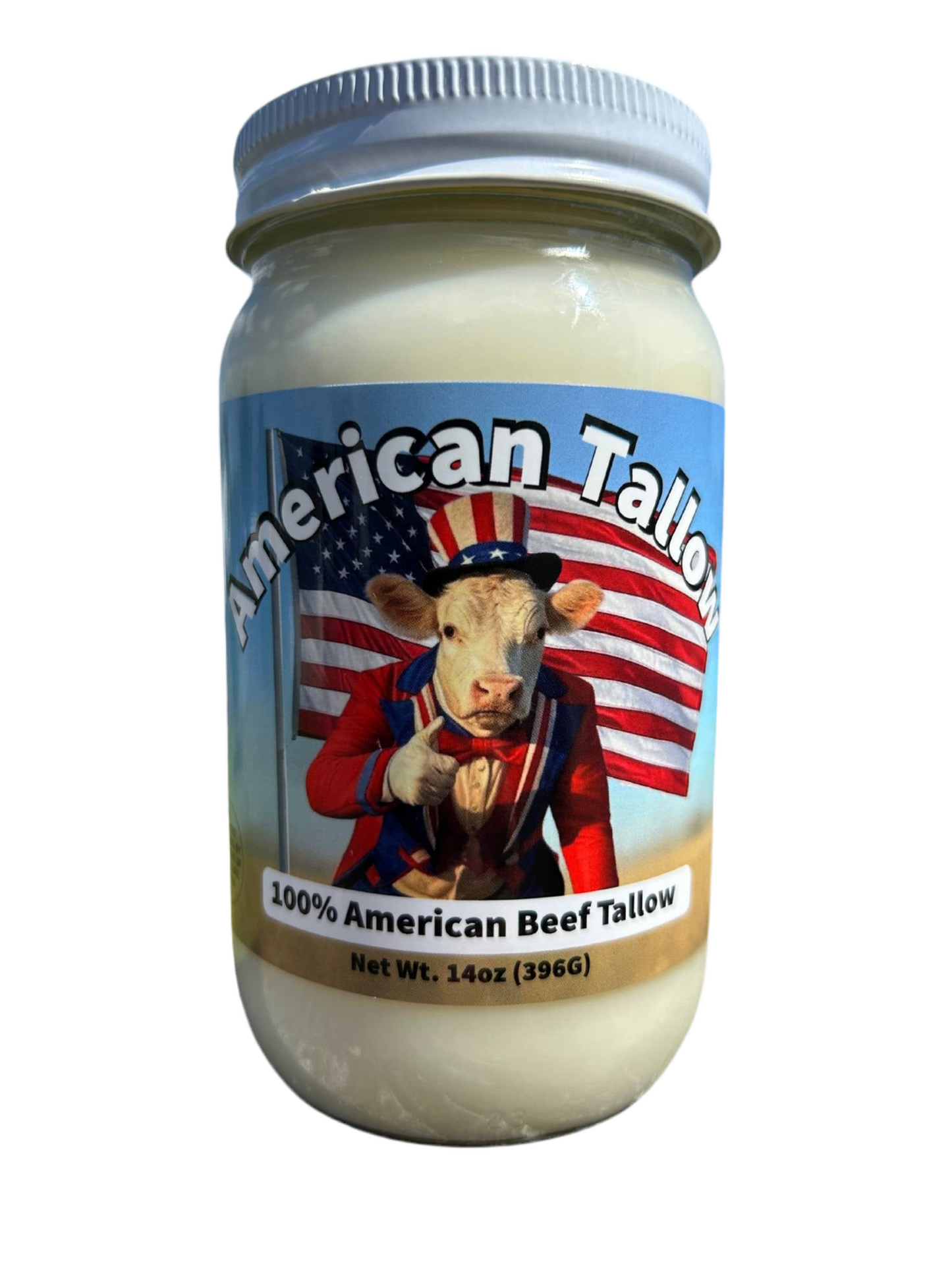 AMERICAN TALLOW Pure Beef Tallow, 14 oz Jar, USA Made, All-Natural Cooking Fat