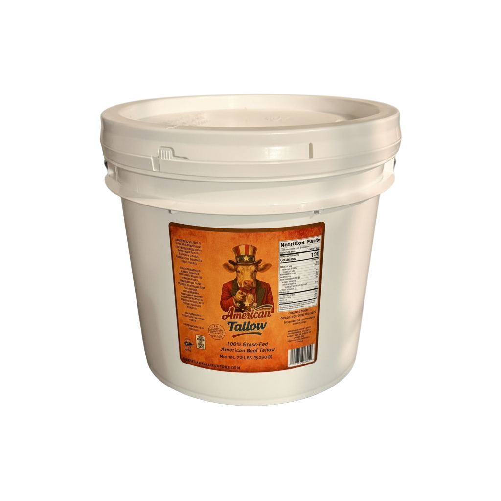 American Tallow 1 Gallon (7.2 lbs) 100% Grass-Fed Beef Tallow – Bulk, Pasture-Raised, Non-GMO, All-Natural Cooking Fat