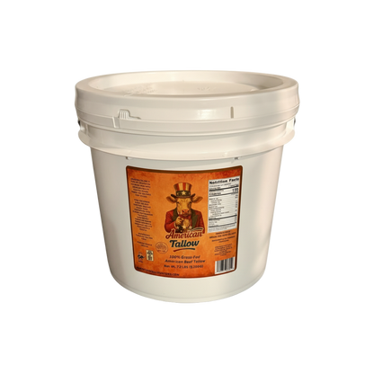 American Tallow 1 Gallon (7.2 lbs) 100% Grass-Fed Beef Tallow – Bulk, Pasture-Raised, Non-GMO, All-Natural Cooking Fat