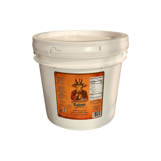 American Tallow 1 Gallon (7.2 lbs) 100% Grass-Fed Beef Tallow – Bulk, Pasture-Raised, Non-GMO, All-Natural Cooking Fat