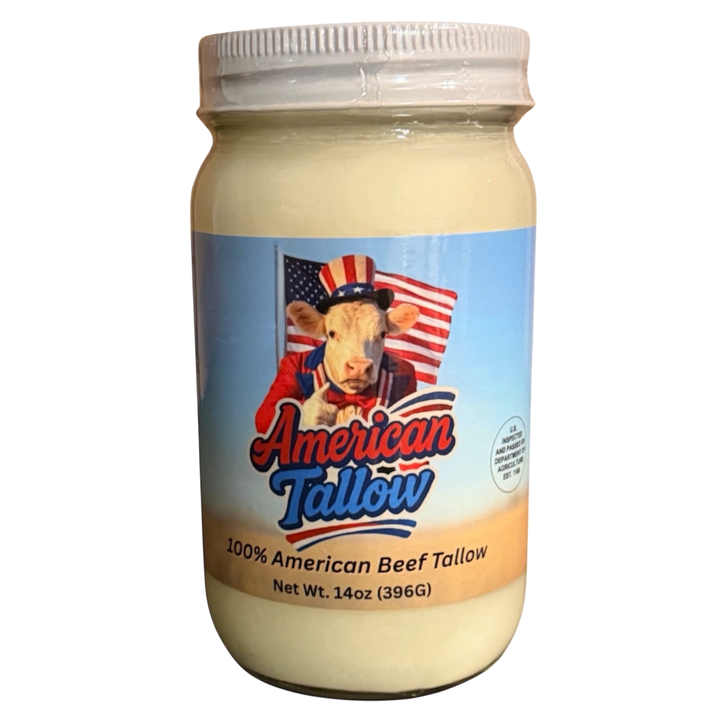 100% American Beef Tallow – 14 oz Glass Jar
