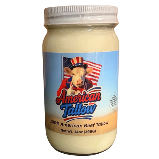100% American Beef Tallow – 14 oz Glass Jar