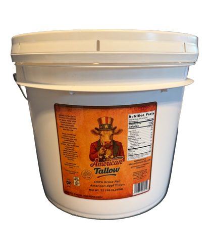 American Tallow 1 Gallon (7.2 lbs) 100% Grass-Fed Beef Tallow – Bulk, Pasture-Raised, Non-GMO, All-Natural Cooking Fat