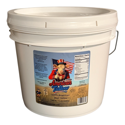 100% Pure American Beef Tallow – 1 Gallon (7.2 lb Bulk Bucket)