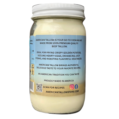 American Tallow's 100% Beef Tallow 14 oz Glass Jar
