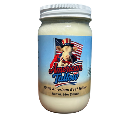 American Tallow's 100% Beef Tallow 14 oz Glass Jar