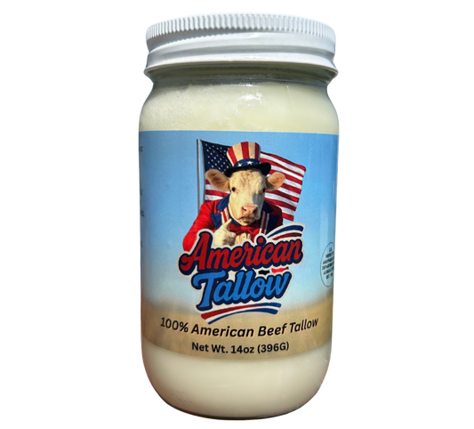 American Tallow, 100% American Beef Tallow, 14 oz Glass Jar, FREE SHIPPING